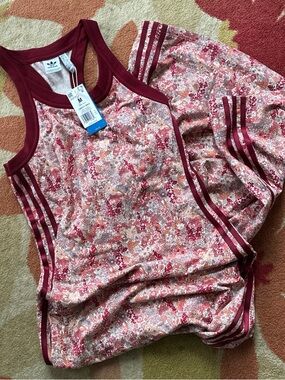 Adidas Liberty Women's Floral maxi dress in Burgundy